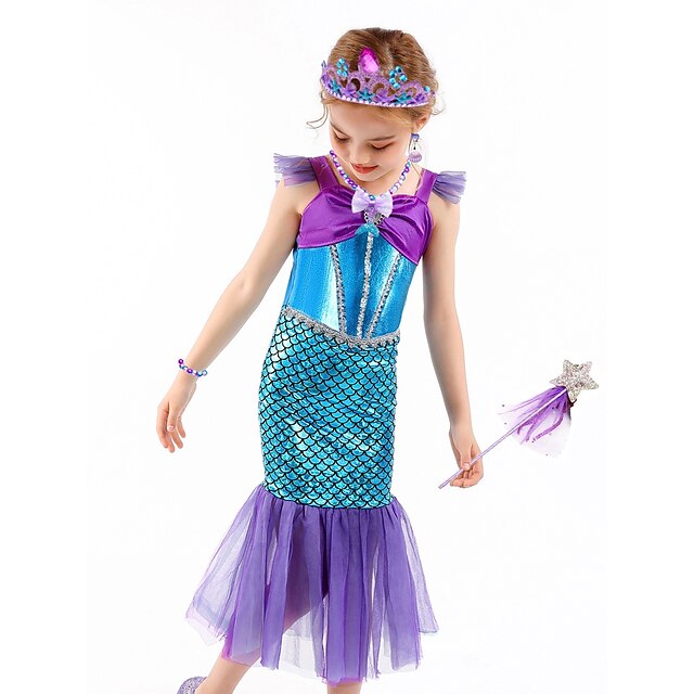 The Little Mermaid Little Mermaid Mermaid Tail Aqua Princess Dress