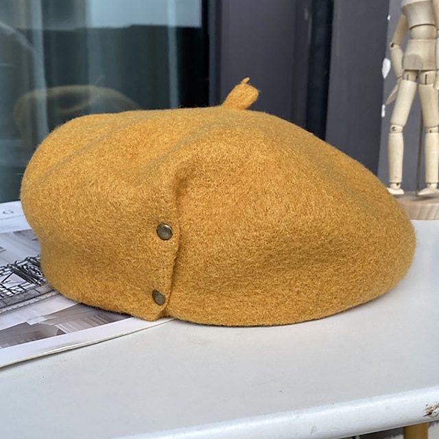  Klobouky Doplňky do vlasů Směs polyester / bavlna Baret Ležérní Dovolená retro Elegantní S Čistá Barva Barevně dělené Přílba Pokrývky Hlavy
