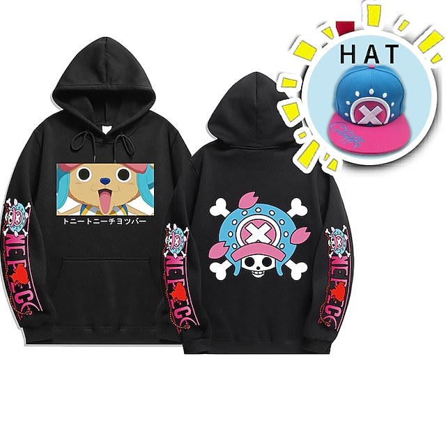  tony tony chopper moletom com capuz anime anime bolso frontal moletom com capuz gráfico para homens mulheres unissex adultos estampagem quente 100% poliéster com chapéu