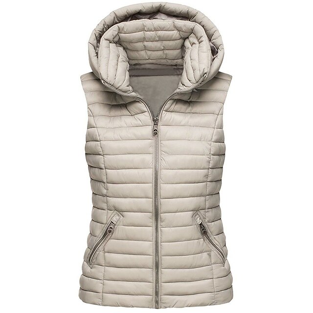  Dames Wandelvest Gewatteerd puffervest Mouwloos Overkleding Buiten Thermisch Warm Winddicht Lichtgewicht Winter Zak Nylon Zwart Wit Rood Jagen Vissen Kamperen / wandelen / grotten verkennen