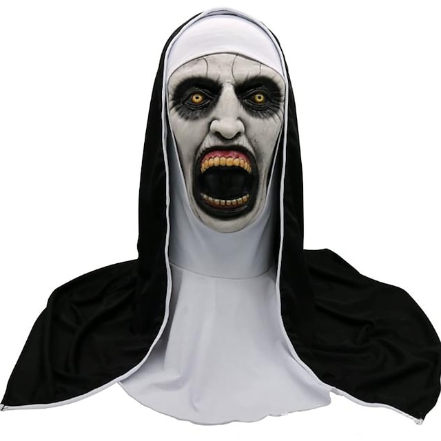  Nun Mask Nun Scary Latex Mask Halloween Party Scary Full Head Costume Mask Easy Halloween Costumes