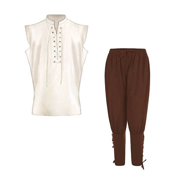 Retro Vintage Medieval Renaissance Blouse / Shirt Vest Pirate Pants ...