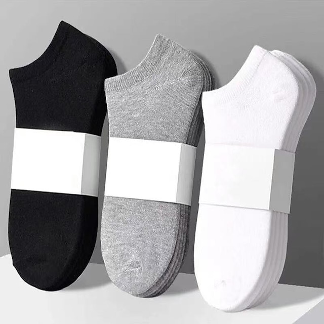  Unisex 5 PCS No Show & Liner Socks Black White Color Solid / Plain Color Casual Daily Minimalist Thin Fall Autumn / Fall Spring & Summer Casual