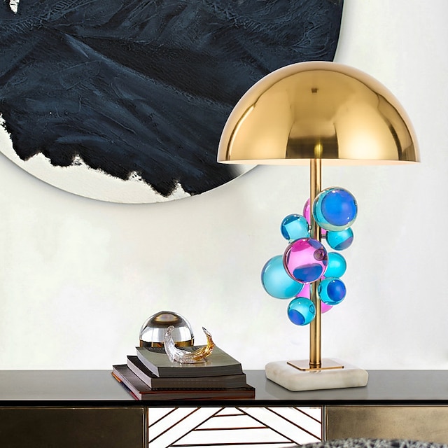  bordslampa dekorativ e14 1 st metallskärmslampor för att dekorera kontor vardagsrum sovrum varmvit/vit 110-240v