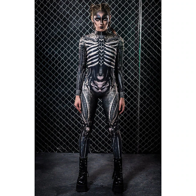 Carnival Costume Full Body Suit 2026 Skeleton Skull Carnival Cosplay ...