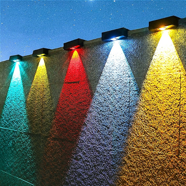  ソーラーウォールウォッシュライト rgb/暖かい照明屋外防水高輝度ソーラーウォールランプ庭庭バルコニーフェンスガレージポーチ壁装飾 1/2/4 個