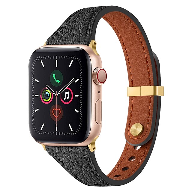 Elegant Slim Leather Bands Compatible with Apple Watch Band 38mm 40mm 41mm  42mm 44mm 45mm 49mm, Designer Top Grain Black Leather Watch Band with  Charms, Feminine Design for Ultra SE & Series