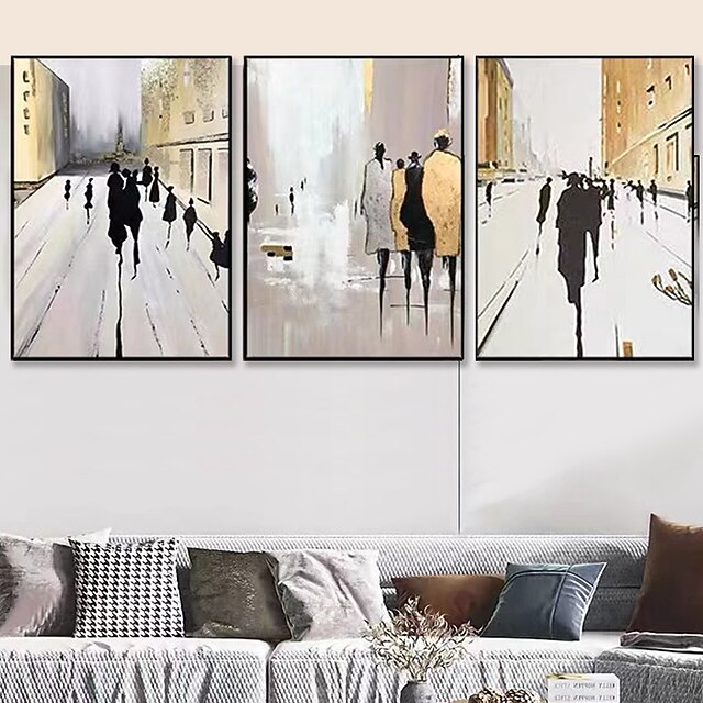 Oil Painting Hand Painted Vertical Abstract Architecture Vintage Modern Rolled Canvas (No Frame) 9