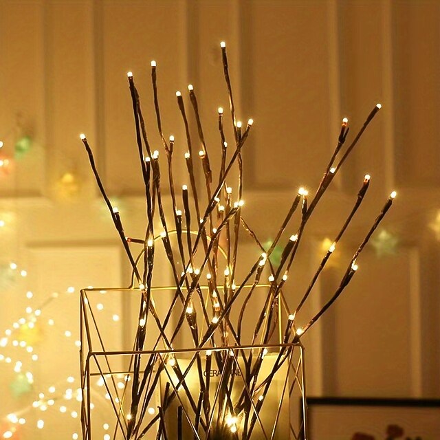 Warm White Led Branch Light, Battery Operated Lighted Branches Vase