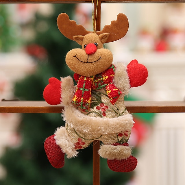  strumpstoppare för barn julgranshängen tyg leksak docka julgran hängande prydnader juldekorationer för hem barn present noel dekoration