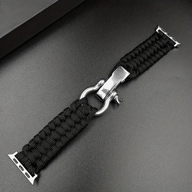  Watch Band 49mm 45mm 44mm 42mm 41mm 40mm 38mm Rugged Survival Paracord Nylon Strap Braided Sport Loop For IWatch Bands Ultra Series 8 7 6 5 4 3 2 1 SE Men Women