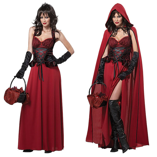 Little Red Riding Hood Halloween Dress Cosplay Costume Carnival Costume Cosplay Sexy Costume Adults' Women's Carnival Masquerade Mardi Gras Performance Party Halloween Easy Halloween Costumes Dress Up 5