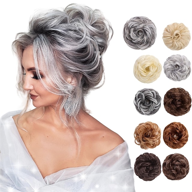  Messy Bun Hair Pieces for Women and Girls Synthetic Tousled Updo Hair Extensions Faux Hair Bun for Daily Wear