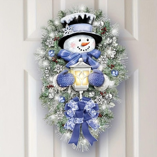  Autocolante de coroană de om de zăpadă de bun venit de iarnă, autocolante pentru fereastră de perete ușă de Crăciun, decor acasă