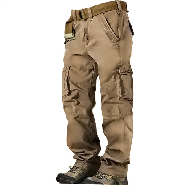  Męskie Spodnie cargo Kieszeń Równina Komfort Oddychający Na zewnątrz Codzienny Wyjściowe Moda Codzienny Czarny Zieleń wojskowa