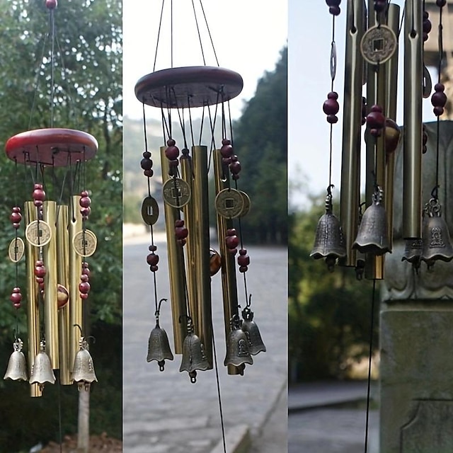  Grand carillon à vent suspendu en tube de charme, 1 pièce, cloche, décoration extérieure de jardin, de maison, décor artistique de cour