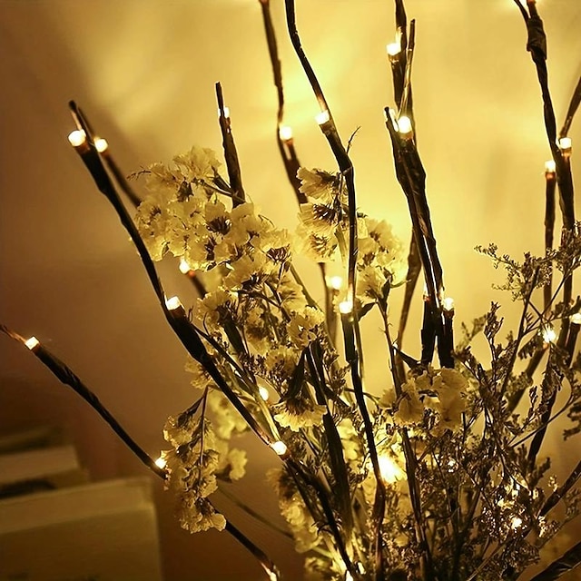 Warm White Led Branch Light, Battery Operated Lighted Branches Vase