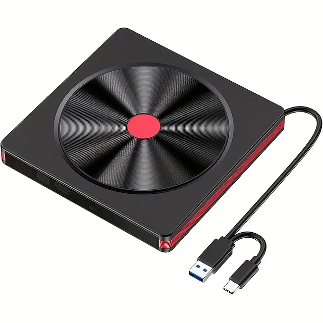  Unidad de CD/DVD USB 3.0 tipo C portátil con estuche protector - Compatible con Windows 11/10/8/7 Mac MacBook Pro/Air