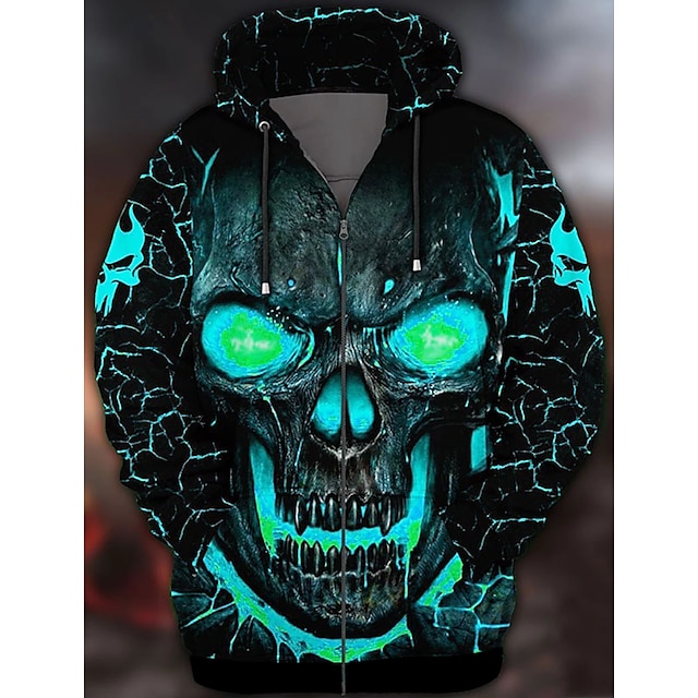  Halloween Skeleton / Skull Cartoon Manga Outerwear Anime 3D Graphic For Couple's Men's Women's Adults' Back To School 3D Print Casual Daily