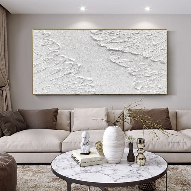 Handmade Large Sea Wave Canvas Oil Painting Hand Painted White Wall Art Decoration  Handmade Ocean Landscape Knife Painting Home Decoration Decor Rolled Canvas