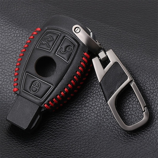  StarFire Car Remote Key case Cover Leather key chain Fit For Mercedes-Benz AMG 3 Buttons Key