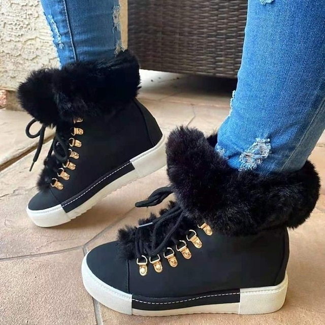Women's High-Top Fur Lined Winter Sneakers