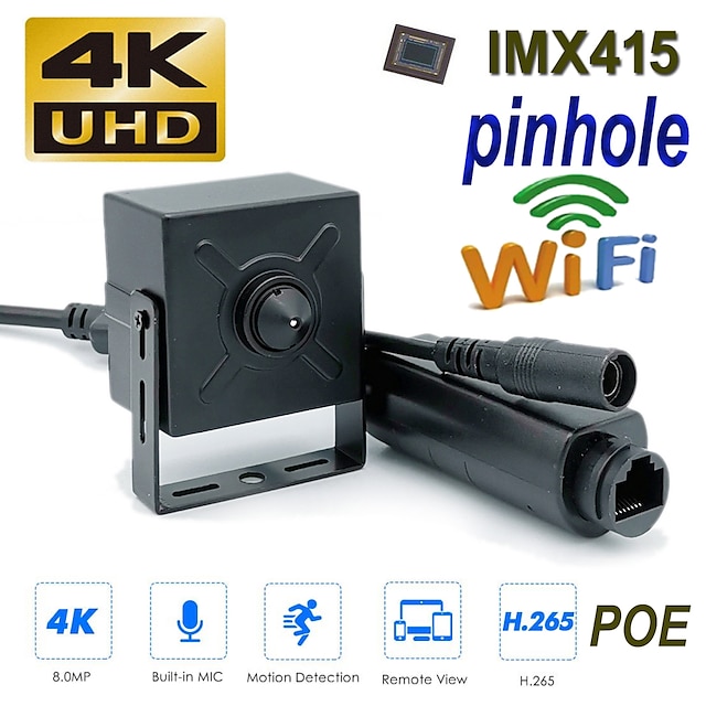  ip-kamera imx307 imx335 imx415 4k 8mp hd pinhole wifi poe rtsp ftp sd-kort stöd för ljud p2p