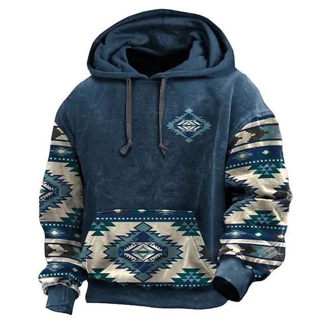 Mens Graphic Hoodie Tribal Prints Daily Ethnic Casual 3D Pullover ...