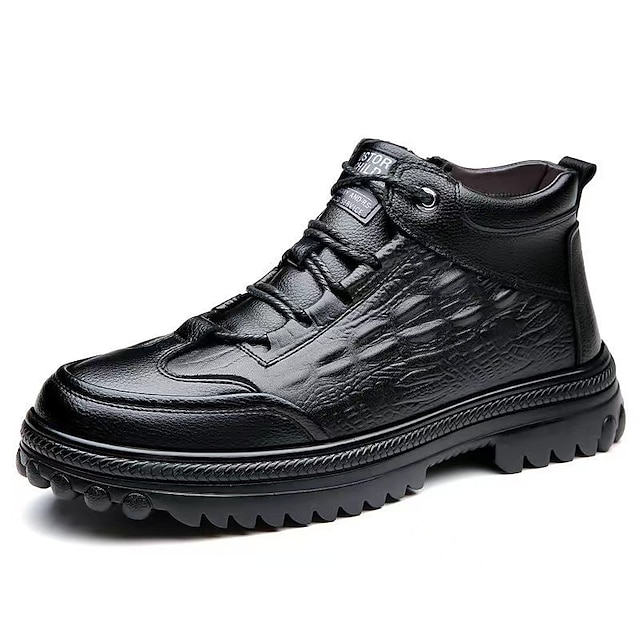 Men's Boots Winter Shoes Fleece lined Walking Vintage Casual Outdoor ...