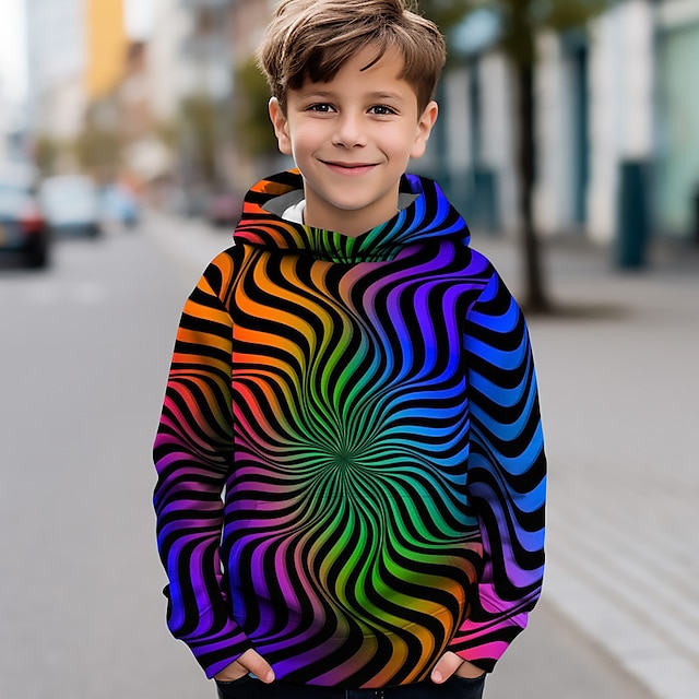  Толстовка с 3d-графикой для мальчиков, пуловер с длинными рукавами и 3D-принтом, осень-зима, модная уличная одежда, крутая, из полиэстера, для детей 3-12 лет, на каждый день, на каждый день,