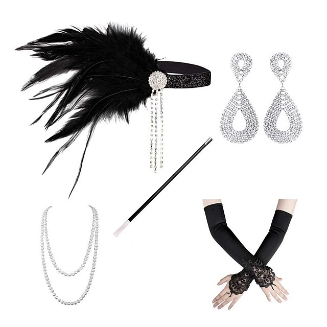 Vintage 1920s The Great Gatsby Flapper Headband Accessories Set ...