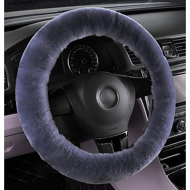 Wool Fur Soft Car Steering Wheel Cover Guard Truck Car Accessory Protector for Universal Steering Wheel 35CM-43CM Anti-Slip Comforting and Luxurious Soft Texture