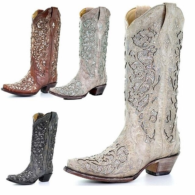 Women's Boots Cowboy Boots Plus Size Cowgirl Boots Outdoor Daily Solid