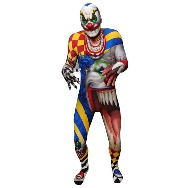 Totenkopf Zalgo-Monster Halloween Cosplay Kostüm Bodysuits Karnevalskostüm Ganzkörperanzug Cosplay Kinder Erwachsene Herren Jungen Karneval Maskerade Leistung Party Halloween Einfache