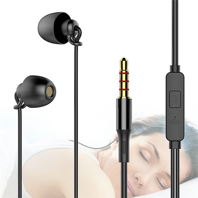  3,5 mm in-ear øretelefoner håndfri øretelefoner bløde øretelefoner soveøretelefoner støjreduktion og støjreduktion øretelefoner med ledning