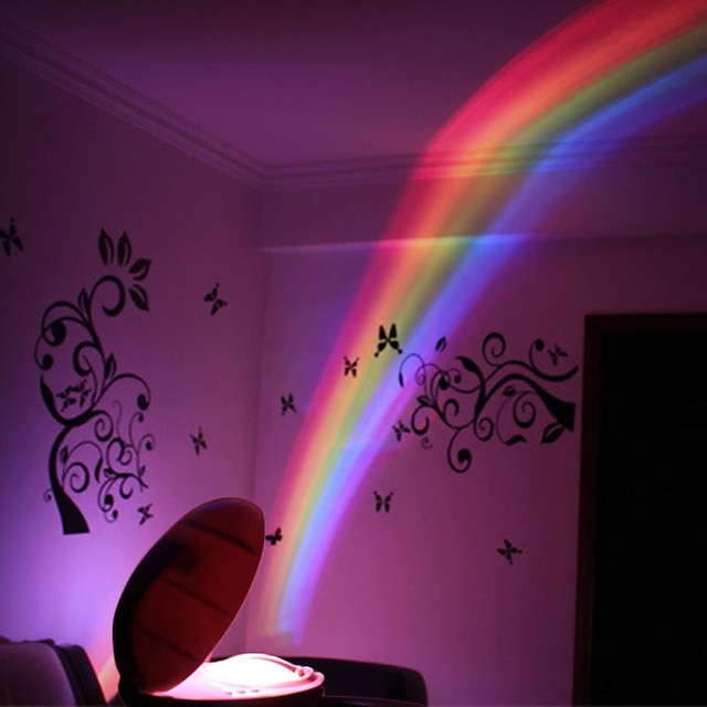  Regenbogen-Projektionslampe, LED-Farbnachtlicht, 3 Modi, Projektor-Stil, eiförmige Tischlampe für Kinder, Schlafzimmer, Heimdekoration, Geschenk