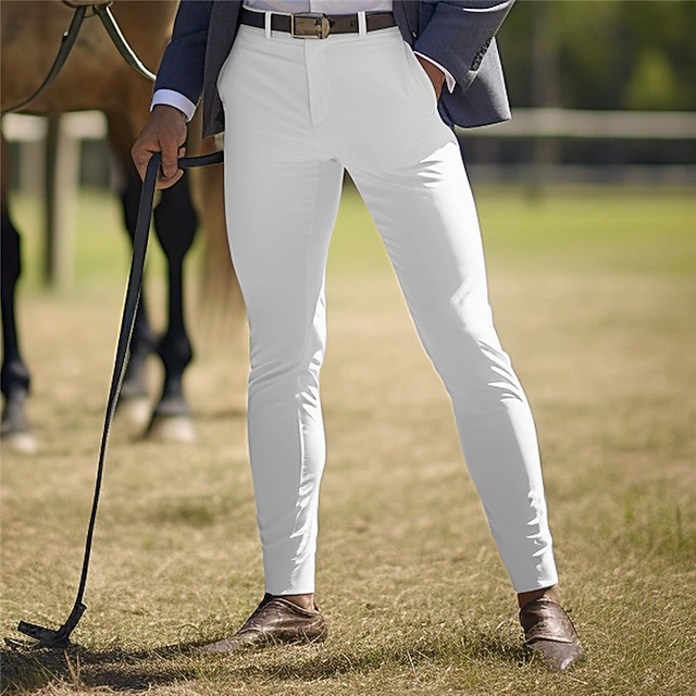 Men's Trousers Chinos Casual Pants Front Pocket Plain Comfort Business Daily Holiday Fashion Chic & Modern Black White 10