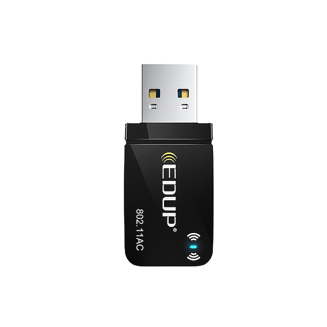  Edup USB واي فاي محول التيار المتردد ثنائي النطاق اللاسلكي 1300 ميجابايت في الثانية USB LAN بطاقة الشبكة 802.11ac محول واي فاي صغير محمول للكمبيوتر المحمول، مناسب لنظام التشغيل Windows XP/Vista /