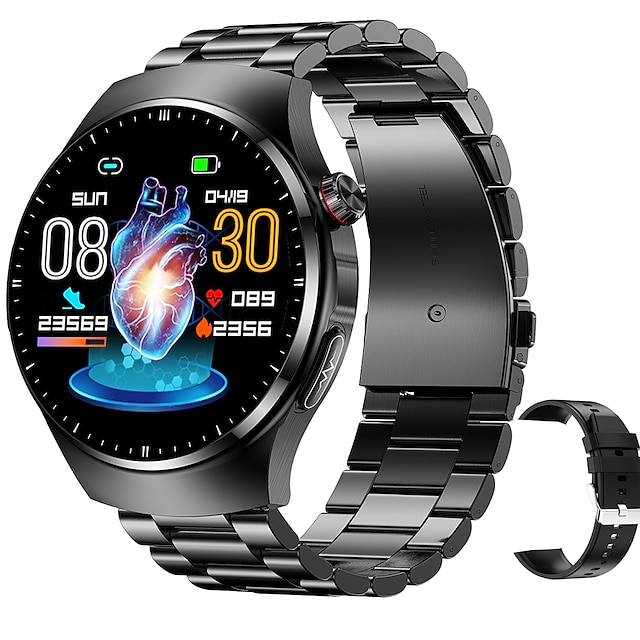  iMosi TK25 Smartwatch 1.36 Zoll Smartwatch Fitnessuhr Bluetooth EKG + PPG Temperaturüberwachung Schrittzähler Kompatibel mit Android iOS Damen Herren Langer Standby Freisprechanlage Wasserdicht IP 67