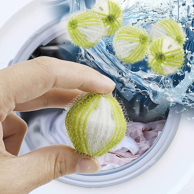  6db kisállatszőr eltávolító mosáshoz, szöszeltávolító ruhákhoz, újrafelhasználható mosodai állatszőrfogó, hatékony kutya- és macskaszőrfogó mosógéphez, zöld és kék