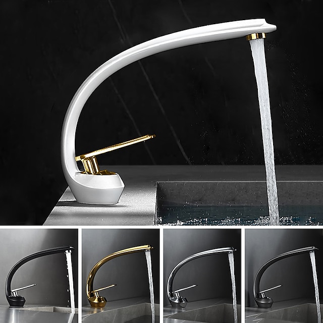  Lavandino rubinetto del bagno - Classico Galvanizzato / Finiture verniciate Installazione centrale Una manopola Un foroBath Taps