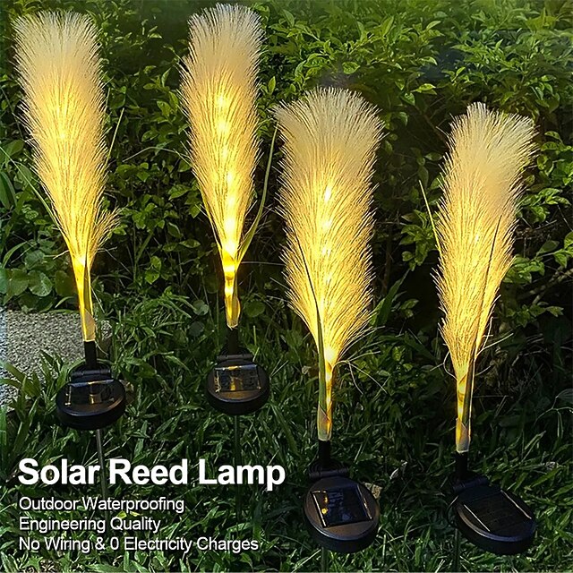 Garden Solar Reed Lights Outdoor Fiber Light Waterproof Garden Lamp ...
