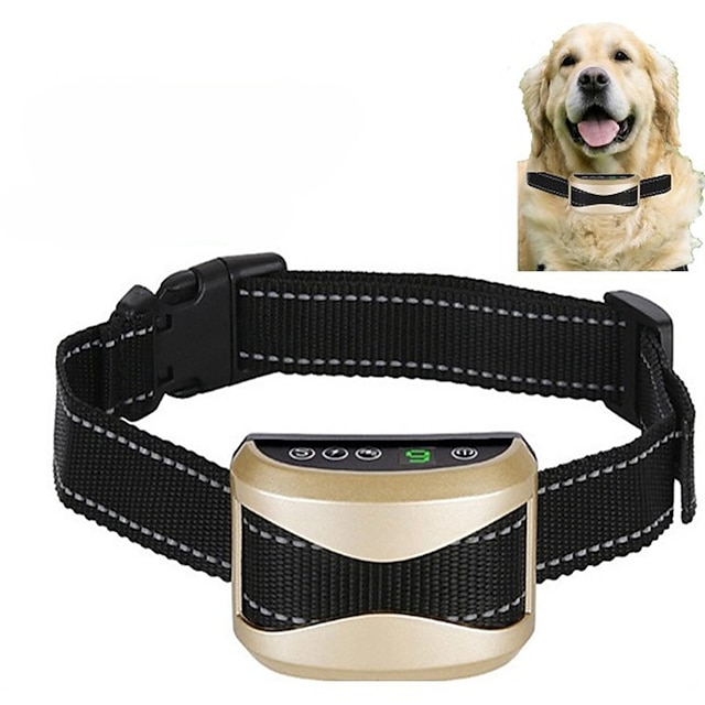  Collier de chien intelligent anti-aboiement à LED, repousse les vibrations des chocs, entièrement automatique, dressage de chiens