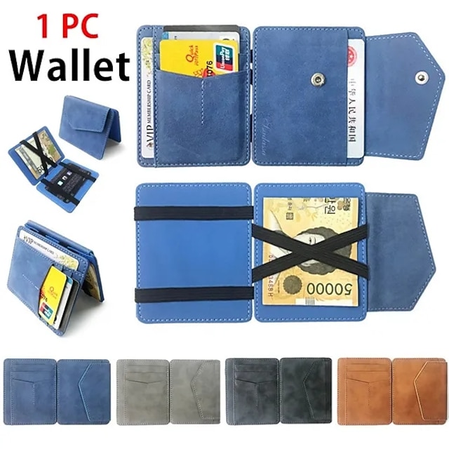  Leather Magic Money Clip Mens Wallet ID Credit Card Holder Case Coin Purse