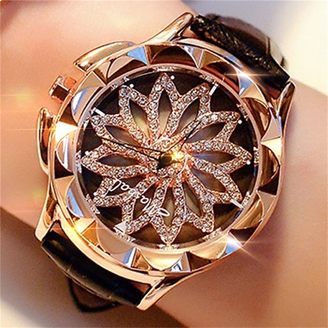  ur kvinder rhinestone ure dame ur læder stor urskive armbånd kvinder armbåndsur krystal ur gave valg