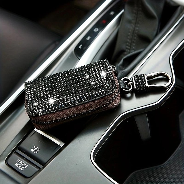  Pacote de chave de carro incrustado com strass, capa de proteção para chave de carro, acessórios de interior de carro de moda simples