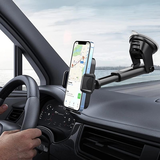  Car Phone Holder Phone Holder With Strong Suction Cup 2-in-1 Phone Holder Dashboard/Windshield Hands-Free For All Mobile Phones