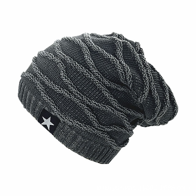  Men's Beanie Hat Knit Beanie Skull Cap Black Wine 100% Acrylic Skullies & Beanies Outdoor Vacation Plain Warm