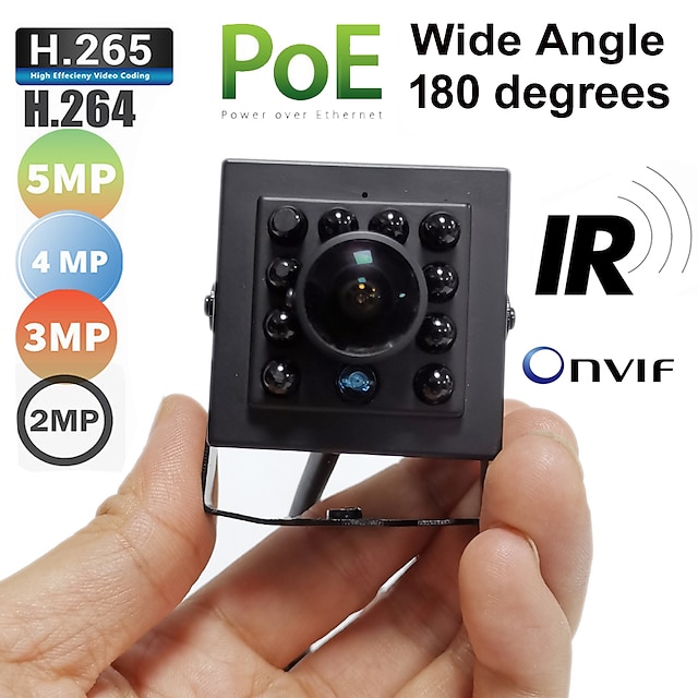  HQCAM Caméra IP 1080P HD 4K 8MP Mini Avec Fil PoE Détection de présence Accès à Distance Full HD Intérieur Soutien