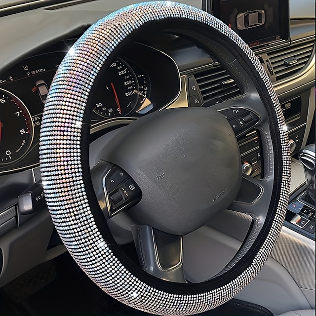  Luxe kristal diamanten autostuurhoezen glitter auto stuurhoes bling strass kunstmatige diamant auto stuurbescherming
